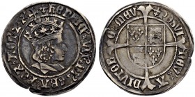 GROSSBRITANNIEN
Königreich. Henry VII. 1485-1509. Groat o. J. (1504-1505), London. Münzzeichen Doppelkreuz (cross-crosslet) auf Vorder- und Rückseite...