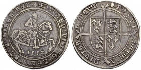 GROSSBRITANNIEN
Königreich. Edward VI. 1547-1553. Crown 1552, London. Münzzeichen Tonne (tun). 30.39 g. Seaby 2478. Dav. 8245. Sehr schön / Very fine...