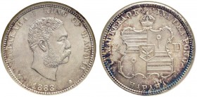 HAWAII
1/4 Dollar 1883. KM 5. NGC MS65. (~€ 170/~US$ 210)