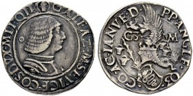 ITALIEN
Mailand. Galeazzo Maria Sforza, 1466-1476. Testone o. J. 9.04 g. MIR 201/2. Crippa 6A. Sehr schön / Very fine. (~€ 340/~US$ 420)