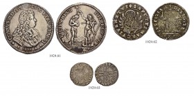ITALIEN
Lots. Diverse Münzen. FLORENZ. Cosimo III. Piastra 1677 (Gestopftes Loch). LUCCA. Republik. Bolognino. VENEDIG. Anonyme Prägungen. 10 Gazette...