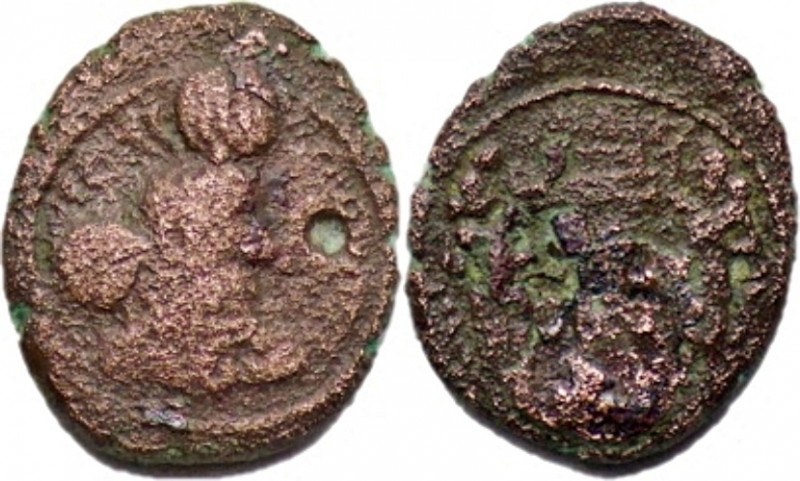 SASANIAN EMPIRE. Hormizd I (270-271 AD). Æ Pashiz (1.71g/ 14mm). Hormizd bust to...