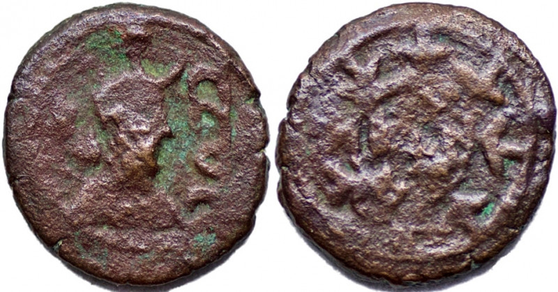 SASANIAN EMPIRE, Yazdgard I, AD 399-420. AE Pashiz (1.63 gm; 14 mm). ShPWR (Eran...
