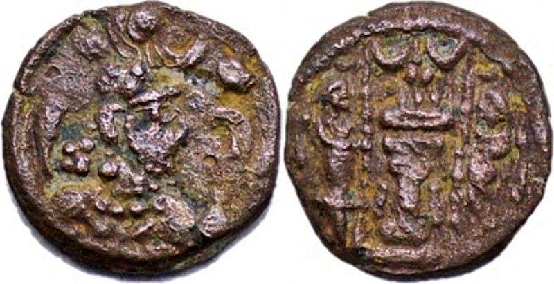 SASANIAN EMPIRE, Yazdgard I, AD 399-420. Æ Pashiz (1.24g/ 12mm). Bust of Yazdgar...
