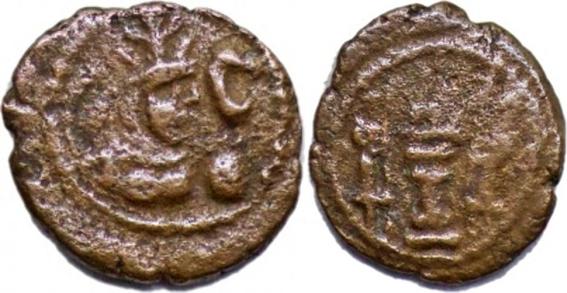 SASANIAN EMPIRE. Yazdgard II. A.D. 438-457. Æ Pashiz (1.17g/ 12mm). Bust of Yazd...