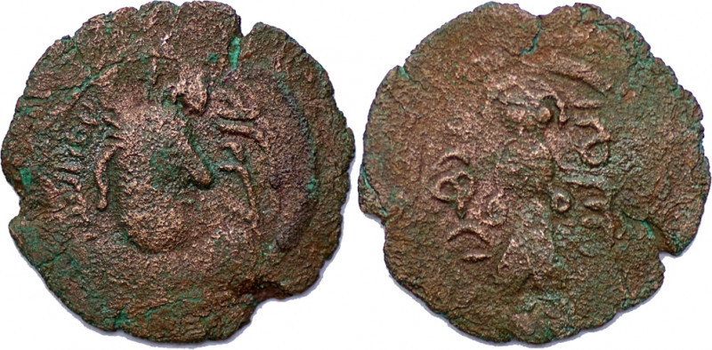 ARAB-SASANIAN: Anonymous, ca. 690-715, AE pashiz (2.38g/ 21mm), A-49K, Gyselen-8...