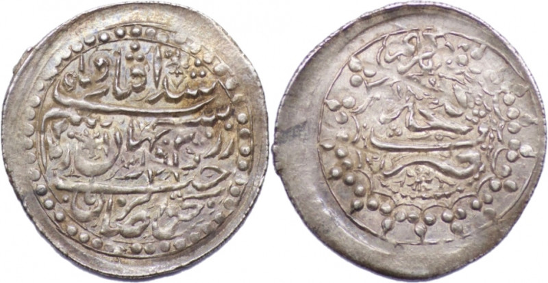 GANJA: Muhammad Hasan Khan, 1760-1780, AR abbasi (3.84g/ 33mm), Ganja, AH1188?, ...