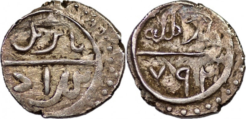 Ottoman Empire. Bayazid I, AH 791-804 / AD 1389-1402. Akçe (1.12g/ 13mm ), witho...