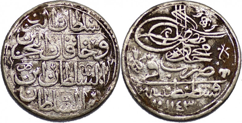 Osmanen. Mahmud I. (1143 - 1168 H. / 1730- 1754). Silver (2/79g/ 19mm)