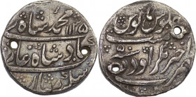 Mughal Empire: Muhammad Shah (1719-1748) AR Rupee Akhtarnagar Awadh, AH1135, Year 5