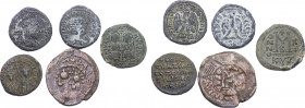 Group lot of 5 Roman and Byzantine coins