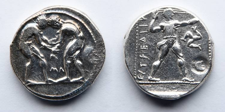 GREEK: Aspendos, Pamphylia, AR Stater (23mm, 10.8g), c. 380-325 BC. Obverse: Two...