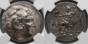 GREEK: IONIA, Miletus, c. early 3rd century BC, AR Tetradrachm (28mm, 17.08 gm, 12h). NGC Choice XF 4/5 - 4/5. Obverse: Posthumous issue in the name a...