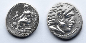 GREEK: Macedonia, Alexander III, 336-323 BC, AR Drachm (16mm, 4.22g, 12h), Miletos Mint. Struck under Philoxenos, circa 325-323 BC. Close to Mint Stat...