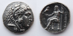 GREEK: Macedonia, Philip III Arrhidaeus (323-317 BC). AR Tetradrachm (25mm, 17g, 11h). Lifetime issue of Sidon, under Ptolemy I Soter as Satrap, dated...
