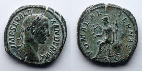 ROMAN EMPIRE: Severus Alexander, Sestertius, AD 222-235, 31mm, 22.7g. Rome Mint, AD 228. Obverse: Laureate bust right, slight drapery. Reverse: Roma s...