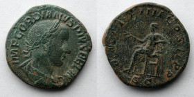 ROMAN EMPIRE: Gordian III, AE Sestertius, AD 238-244 (30mm, 18.16g, 12h). Rome mint, 5th officina, 9th emission, AD 241. Obverse: Laureate, draped and...