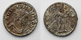 ROMAN EMPIRE: Carinus, Antoninianus, AD 282-283 (21mm, 4.19g, 6h). Lugdunum (Lyon) Mint, 4th officina, 4th emission of Carus, AD 283. Obverse: Radiate...