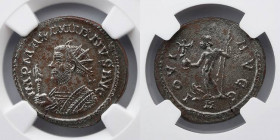 ROMAN EMPIRE: Maximian (AD 286-310). BI antoninianus (23mm, 11h). NGC AU, Silvering. Lugdunum. IMP MAXIMIANVS AVG, radiate bust of Maximian left, seen...