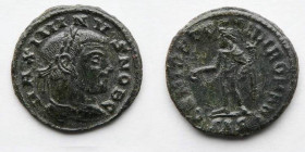 ROMAN EMPIRE: Maximinus II Daia, Quarter Follis, Siscia Mint, AD 305-306 (19.5mm, 2.3g). Obverse: GAL VAL MAXIMINVS NOB C; laureate bust of emperor ri...