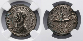ROMAN EMPIRE: Probus, AD 276-282, BI Antoninianus (24mm, 3.89 gm, 6h). NGC Choice XF 5/5 - 4/5, Silvering. Cyzicus, 7th officina, 4th emission, AD 276...
