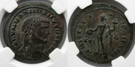 ROMAN EMPIRE: Galerius, AD 305-311, BI Nummus, NGC VF, Alexandrea Mint, (as Caesar). NGC # 3155709-065.