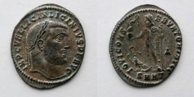 ROMAN EMPIRE: Licinius I, AE Follis, AD 308-324 (23mm, 3.10g, 6h). Obverse: Laureate head right. Reverse: Jupiter Holding Victory on globe and sceptre...