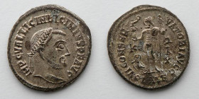 ROMAN EMPIRE: Licinius I, AD 308-324, AE Follis (19mm, 3.5g). Alexandria Mint, 315-316. Obverse: Laureate bust. Reverse: Jupiter standing left, chlamy...