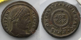 ROMAN EMPIRE: Constantine I, AD 325-326 (19MM, 3.3g). Heraclea Mint. Obverse: CONSTANTINVS AVG; Laureate head right. Reverse: DN CONSTANTINI MAX AVG V...