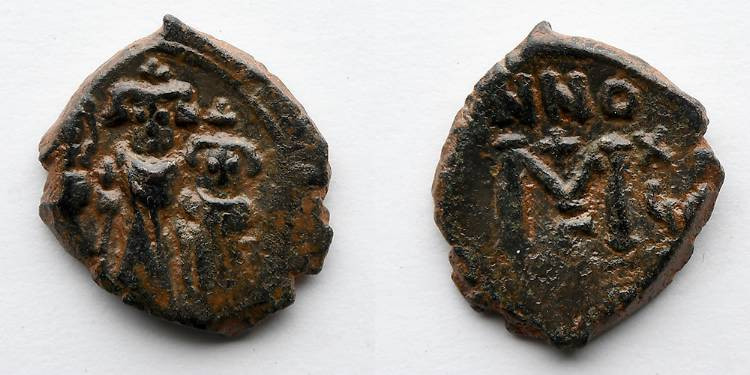 BYZANTINE EMPIRE: Heraclius, Martina, and Heraclius Constantine, AD 610-641, AE ...