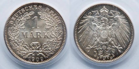 GERMANY: 1909 D, Silver AR Mark, PCGS MS 65, Type J17. PCGS # 19978564.