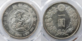 JAPAN: 1912 (Meiji 45) AR Silver Yen (38mm), PCGS AU 58, Osaka Mint. PCGS # 80765836.