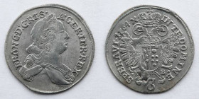 TRANSYLVANIA, Holy Roman Empire. Grand Principality. Ferenc I. Emperor, 1745-1765. AR 3 Kreuzer (20.5mm, 1.70 g, 12h). Uniform series. Nagybánya (Frau...