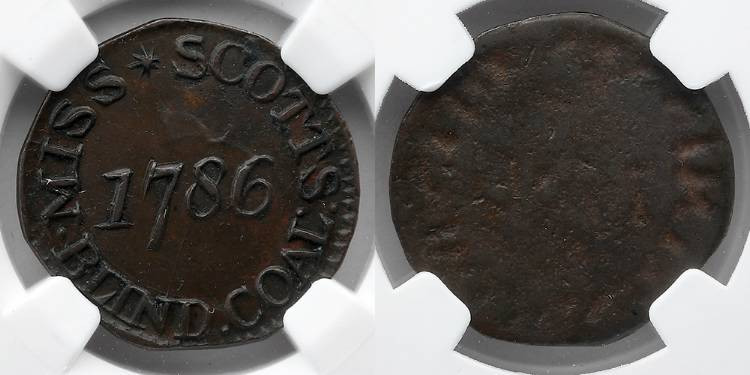 GREAT BRITAIN, SCOTLAND TOKEN: 1786 Kilmarnock, Miss Scotts Blind Coal, Rare. NG...