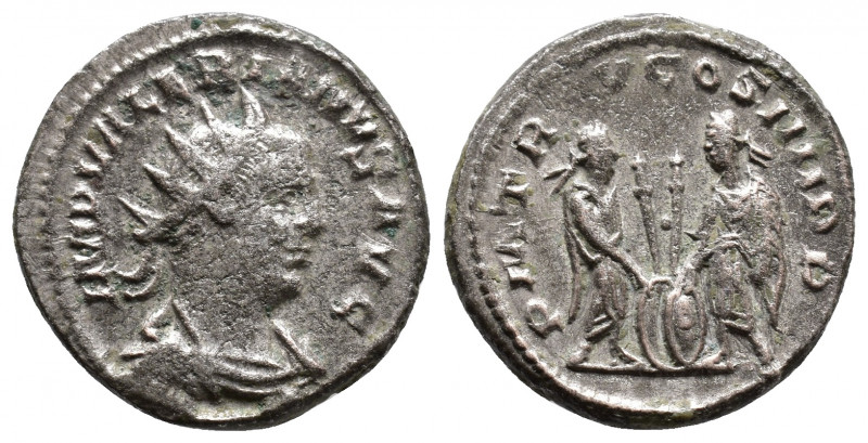 Valerian I AR Antoninianus. Antioch, AD 253-260.I MP VALERIANVS AVG: Bust of Val...