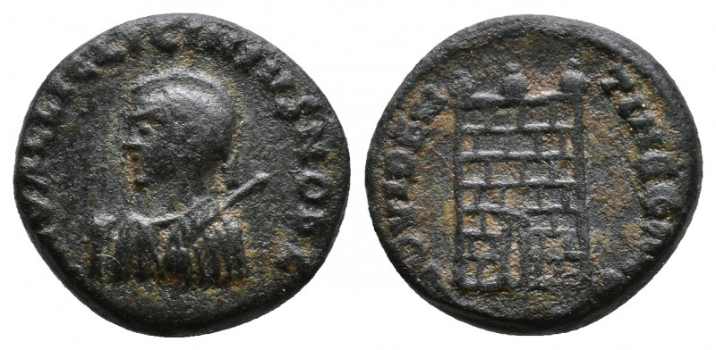 Licinius I AD 308-324. Follis Æ. IMP LICINIVS AVG, laureate and draped bust left...