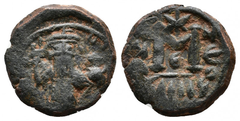 ISLAMIC, Pseudo-Byzantine types. Æ Fals 2,08gr. Uncertain Syrian mint. Struck ci...