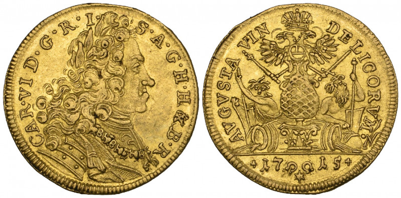 Germany, Augsburg, Karl VI (1711-40), ducat, 1715, 3.48g (F. 86), a couple of sm...