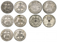 Bonn, wine tokens (4), all 1699, wine flagon, rev., city arms (Noss 4), generally about very fine; Köln City, wine token, 1730, wine glass, rev., city...