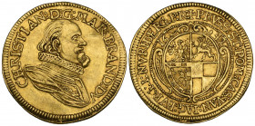 Germany, Brandenburg-Bayreuth, Christian (1603-55), ducat, 1642, 3.47g (F. 370), lightly buckled, good very fine 

Estimate: GBP 500-700