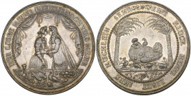 Bremen, City, or Danzig, struck silver Marriage Medal, unsigned, by Johann Blum or Sebastian Dadler, circa 1640, couple embracing, two doves below, re...