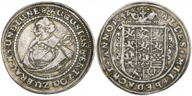 Brunswick-Wolfenbüttel, August der Jüngere, quarter-reichstaler, 1647 over 6, Zellerfeld, half-length bust left, rev., crowned arms, 7.13g (Welter 835...