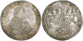 Brunswick-Lüneburg-Celle, Friedrich von Celle, reichstaler, 1645 Clausthal, bust right, rev., helmeted arms, 29.08g (Welter 1415; Fiala 7, 648; Dav. 6...