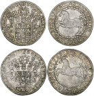 Brunswick-Lüneberg-Celle, Christian Ludwig, reichstalers (2), 1662, 1663, Clausthal, helmeted arms, rev., prancing horse, 28.25, 28.79g (Welter 1511; ...