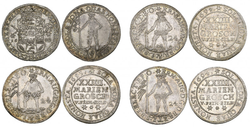 Brunswick-Calenburg-Hannover, Ernst August, two-thirds taler, 1692, crowned arms...