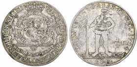 Brunswick-Calenburg-Hannover, Georg Ludwig as Elector of Hannover and George I of Great Britain, quarter-reichstaler, 1724 Zellerfeld, quartered arms ...