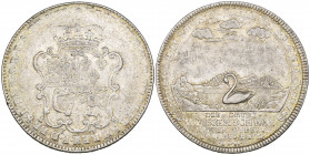 Brunswick-Calenburg-Hannover, George II, White Swan mine reichstaler, 1745, Zellerfeld, crowned quartered arms, rev., swan on lake, 29.22g (Welter 256...