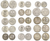 Brunswick-Calenburg-Hannover, George II, miscellaneous minor issues (15), 4 mariengroschen (5), 1727, 1735, 1736 (2), 1746, 2 mariengroschen (5), 1734...