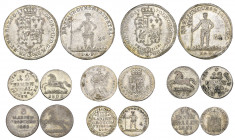 Brunswick-Calenburg-Hannover, George III, two-thirds talers (2), 1765, 1770, both Zellerfeld (Welter 2812; Smith 229); sixth-taler, 1762 Clausthal (We...