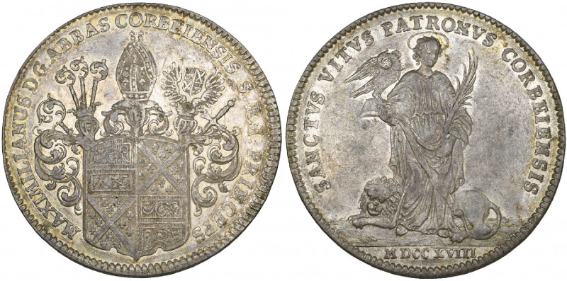 Corvey, Maximilian von Horrich (1714-21), reichstaler, 1718 Neuhaus/Münster, hel...
